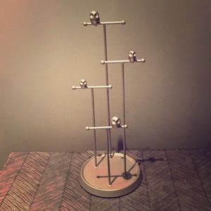 Umbra owl jewelry stand matte silver tone